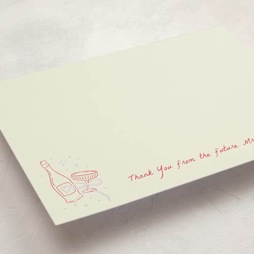 This is a wisteria personalized stationery thank you cards with standard by Ashlee Townsend called celebration printing on signature in 5x7