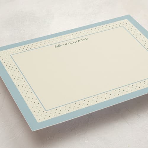 This is a garden personalized stationery thank you cards with standard by Robert and Stella called polka dot frame printing on signature in 5x7