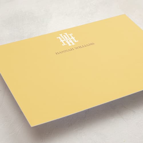 This is a butter personalized stationery thank you cards with standard by Jenna Holcomb called butter printing on signature in 5x7