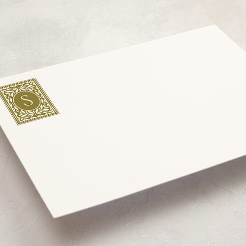 This is a olive personalized stationery thank you cards with standard by Kelly Watkins called nobel printing on signature in 5x7