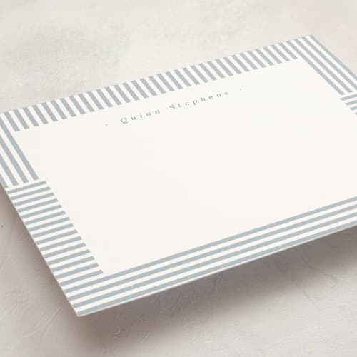 This is a water personalized stationery thank you cards with standard by Lea Delaveris called spring striped printing on signature in 5x7