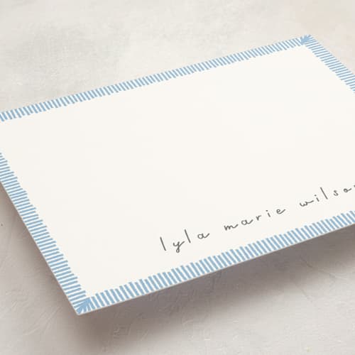 This is a sky personalized stationery thank you cards with standard by letterfix called coastal printing on signature in 5x7