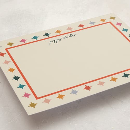 This is a tinsel personalized stationery thank you cards with standard by Sierra Lee called colorful stars printing on signature in 5x7
