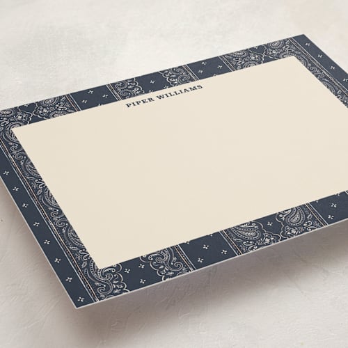 This is a inditgo personalized stationery thank you cards with standard by Kamala Nahas called bandana printing on signature in 5x7