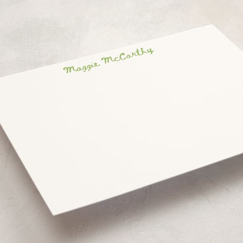 This is a lime personalized stationery thank you cards with standard by Baumbirdy called hugo spritz printing on signature in 5x7