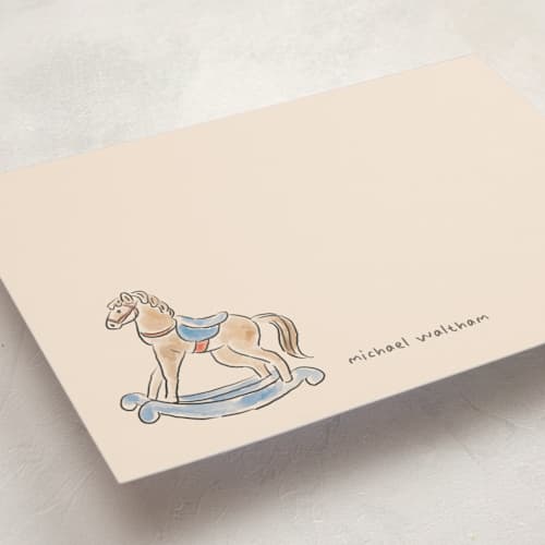 This is a pond personalized stationery thank you cards with standard by Creo Study called vintage toys printing on signature in 5x7