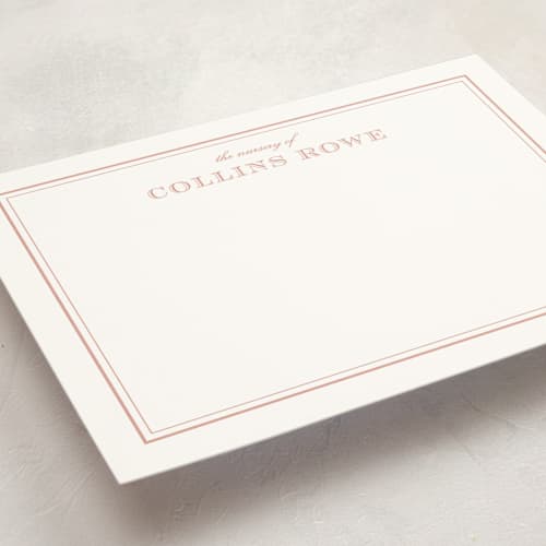 This is a ballet slipper personalized stationery thank you cards with standard by Stacey Meacham called engraved name printing on signature in 5x7