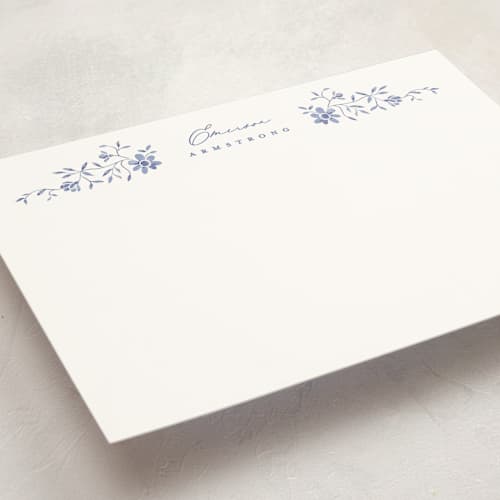 This is a marine personalized stationery thank you cards with standard by Susan Zinader called posies printing on signature in 5x7