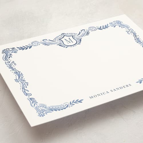 This is a bluebell personalized stationery thank you cards with standard by Petra Kern called fresco printing on signature in 5x7