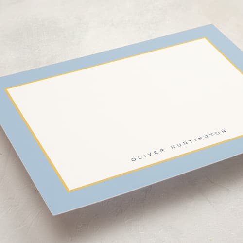 This is a sky personalized stationery thank you cards with standard by Nicoletta Savod called august printing on signature in 5x7