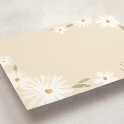 This is a buttercream personalized stationery thank you cards with standard by Robert and Stella called happy daisies printing on signature in 5x7