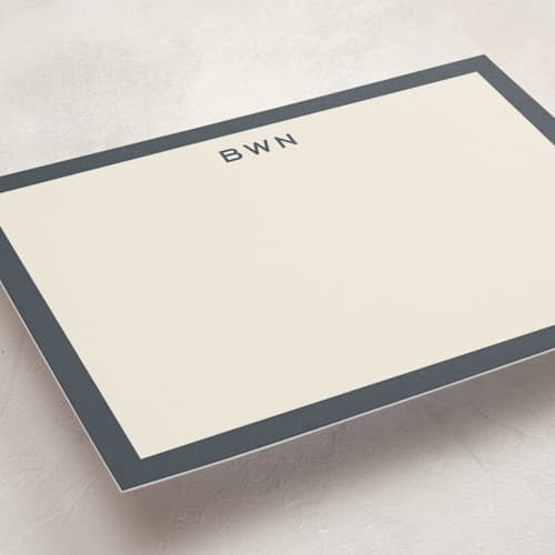 This is a slate personalized stationery thank you cards with standard by Megan Davis called tailor printing on signature in 5x7