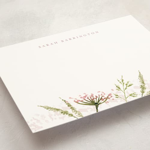This is a rose personalized stationery thank you cards with standard by frau brandt called floral impression printing on signature in 5x7