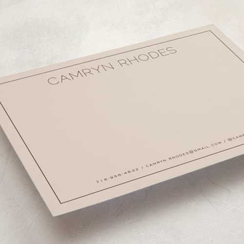 This is a ginger personalized stationery thank you cards with standard by Hooray Creative called sans serif printing on signature in 5x7