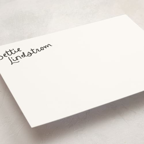 This is a ink personalized stationery thank you cards with standard by Megan Davis called settie printing on signature in 5x7