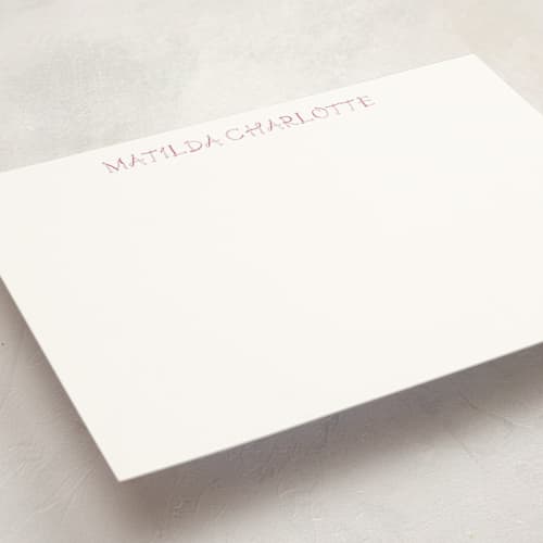 This is a petal personalized stationery thank you cards with standard by Mellary Bitner called bold ribbon printing on signature in 5x7