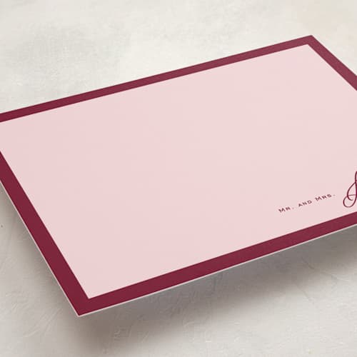 This is a wine personalized stationery thank you cards with standard by Pati Cascino called laurent printing on signature in 5x7