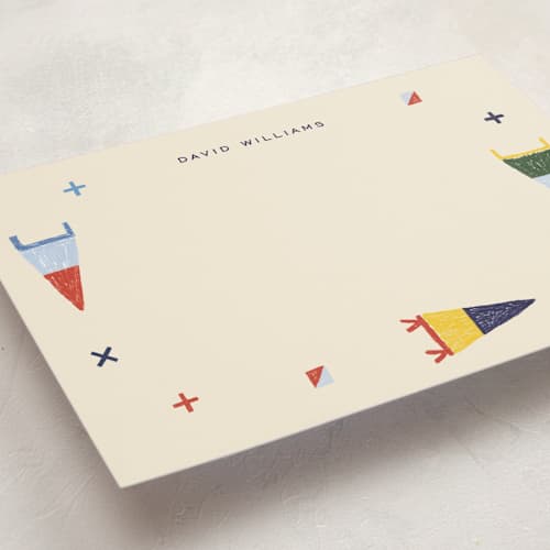 This is a marine personalized stationery thank you cards with standard by Sarah Rosenthal called yacht club printing on signature in 5x7
