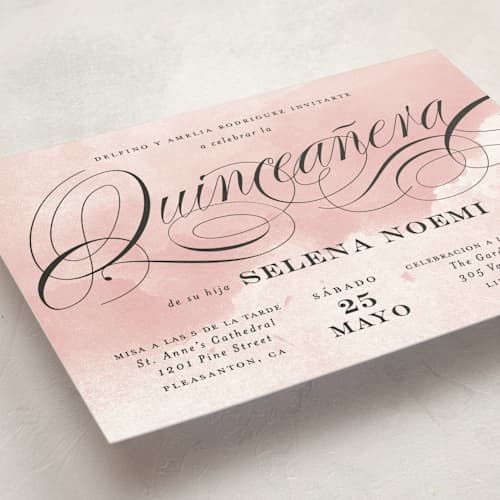 This is a mulberry sweet sixteen birthday party invitations with standard by Jill Means called dancing script printing on signature in standard