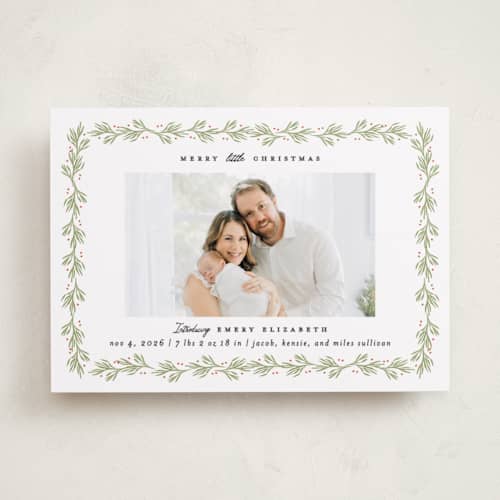 This is a mistletoe babys first christmas with standard by Julie Murray called little christmas printing on recycled smooth signature in standard