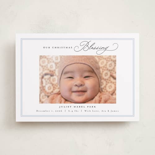 This is a sky babys first christmas with standard by Nicoletta Savod called christmas blessing printing on recycled smooth signature in standard