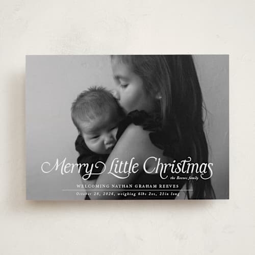 This is a sugar babys first christmas with standard by Jenna Holcomb called our merry little christmas printing on recycled smooth signature in standard