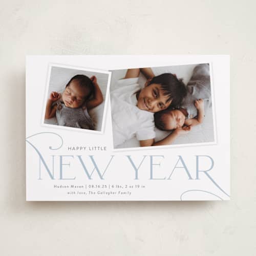 This is a powder babys first christmas with standard by Sarah Brown called little addition printing on recycled smooth signature in standard