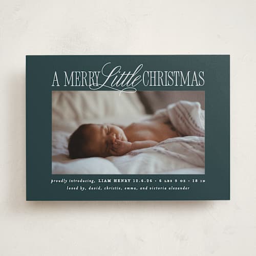 This is a frost babys first christmas with standard by Brooke Chandler called littlest christmas printing on recycled smooth signature in standard