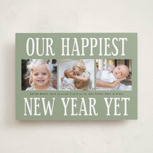 This is a mistletoe babys first christmas with standard by Corinne Malesic called something kind of wonderful printing on recycled smooth signature in standard