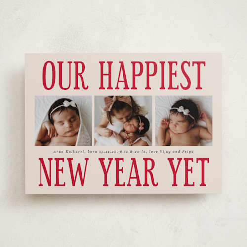 This is a raspberry pie babys first christmas with standard by Corinne Malesic called something kind of wonderful printing on recycled smooth signature in standard