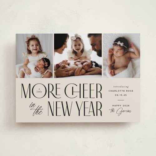 This is a vanilla babys first christmas with standard by Heather Schertzer called more cheer printing on recycled smooth signature in standard