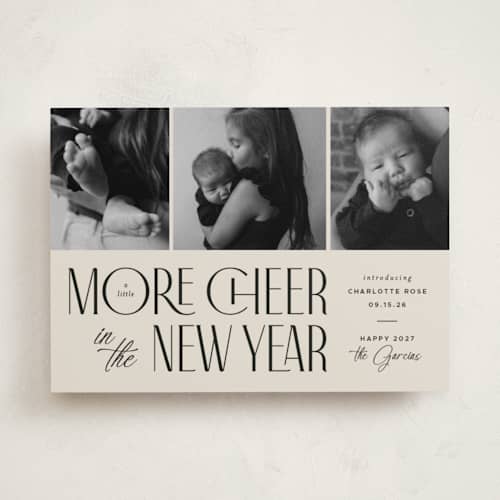 This is a vanilla babys first christmas with standard by Heather Schertzer called more cheer printing on recycled smooth signature in standard