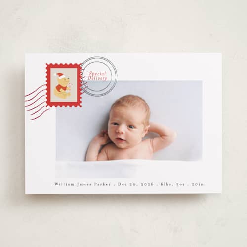 This is a santa suit babys first christmas with standard by Angela Thompson called disney's special christmas delivery printing on recycled smooth signature in standard