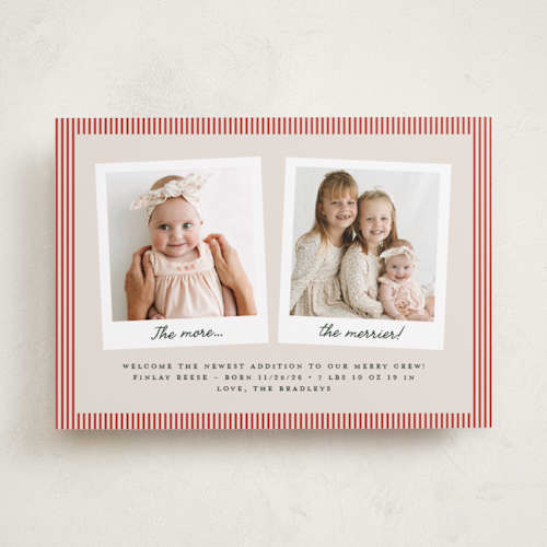 This is a poinsettia babys first christmas with standard by Erica Krystek called a little merrier printing on recycled smooth signature in standard