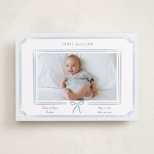 This is a sea birth announcements with standard by Elly called a little dream printing on recycled smooth signature in standard