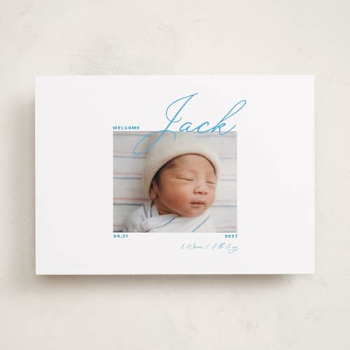 This is a ocean birth announcements with standard by Jen Ramsey called congratulations printing on recycled smooth signature in standard
