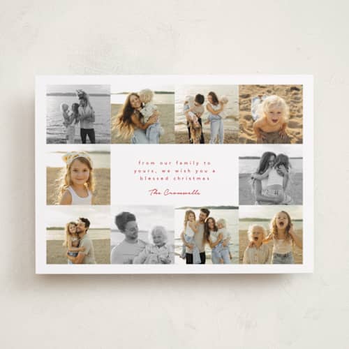 This is a peppermint photo christmas cards with standard by Olivia Raufman called memory book printing on recycled smooth signature in standard