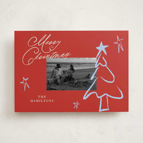 This is a holly berry photo christmas cards with standard by Vera Lim called the tree printing on recycled smooth signature in standard