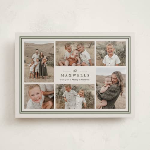 This is a pine photo christmas cards with standard by Brianne Larsen called framed name printing on recycled smooth signature in standard
