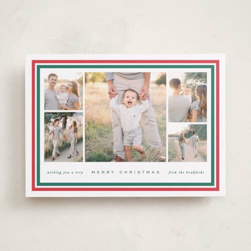 This is a mistletoe photo christmas cards with standard by Amy Kross called page printing on recycled smooth signature in standard
