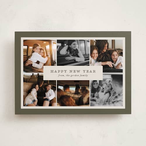 This is a pine photo christmas cards with standard by Brianne Larsen called bordering six printing on recycled smooth signature in standard