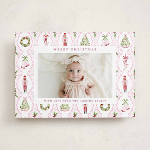This is a powder photo christmas cards with standard by Sarah Knight called patterned icons printing on recycled smooth signature in standard