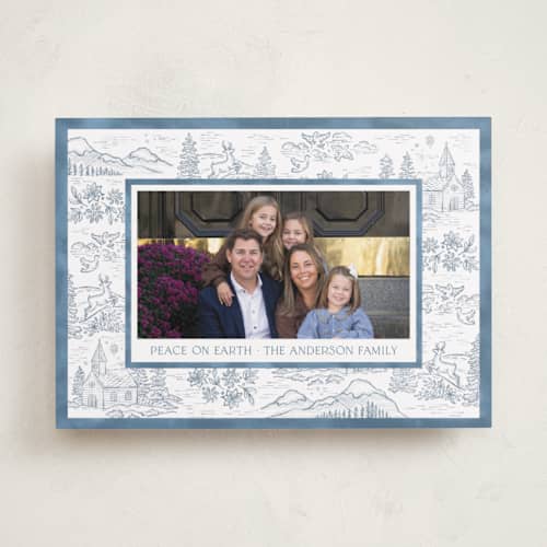 This is a denim photo christmas cards with standard by Paper Sun Studio called country christmas printing on recycled smooth signature in standard