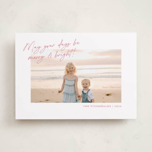 This is a peony photo christmas cards with standard by Jackie Crawford called top script note printing on recycled smooth signature in standard