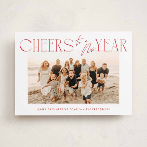This is a santa photo christmas cards with standard by Jackie Crawford called joy aligned printing on recycled smooth signature in standard