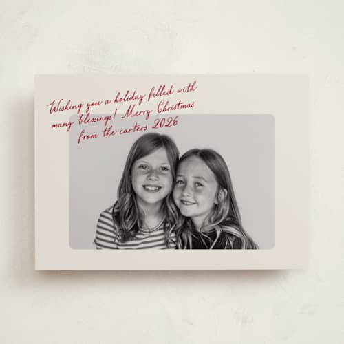 This is a berry photo christmas cards with standard by Stacey Meacham called handwritten post printing on recycled smooth signature in standard