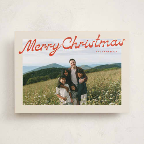 This is a candy cane photo christmas cards with standard by Ekko Studio called nostalgia printing on recycled smooth signature in standard
