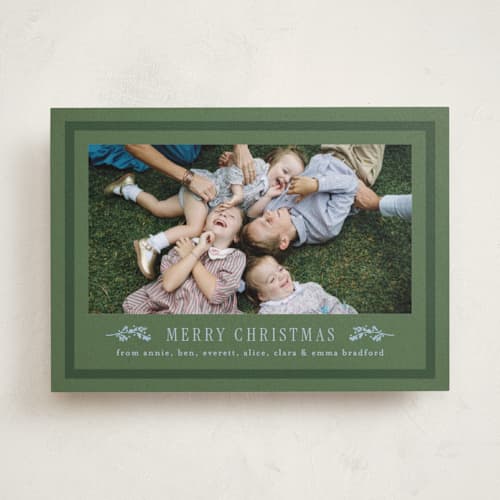 This is a pine photo christmas cards with standard by Amy Kross called glen printing on recycled smooth signature in standard