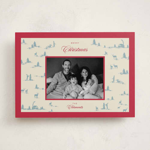 This is a blue spruce photo christmas cards with standard by Jen Ramsey called christmas forest printing on recycled smooth signature in standard