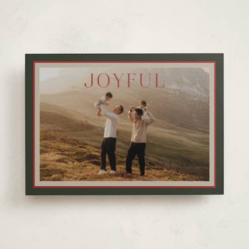 This is a pine photo christmas cards with standard by Kamala Nahas called tricolor border printing on recycled smooth signature in standard